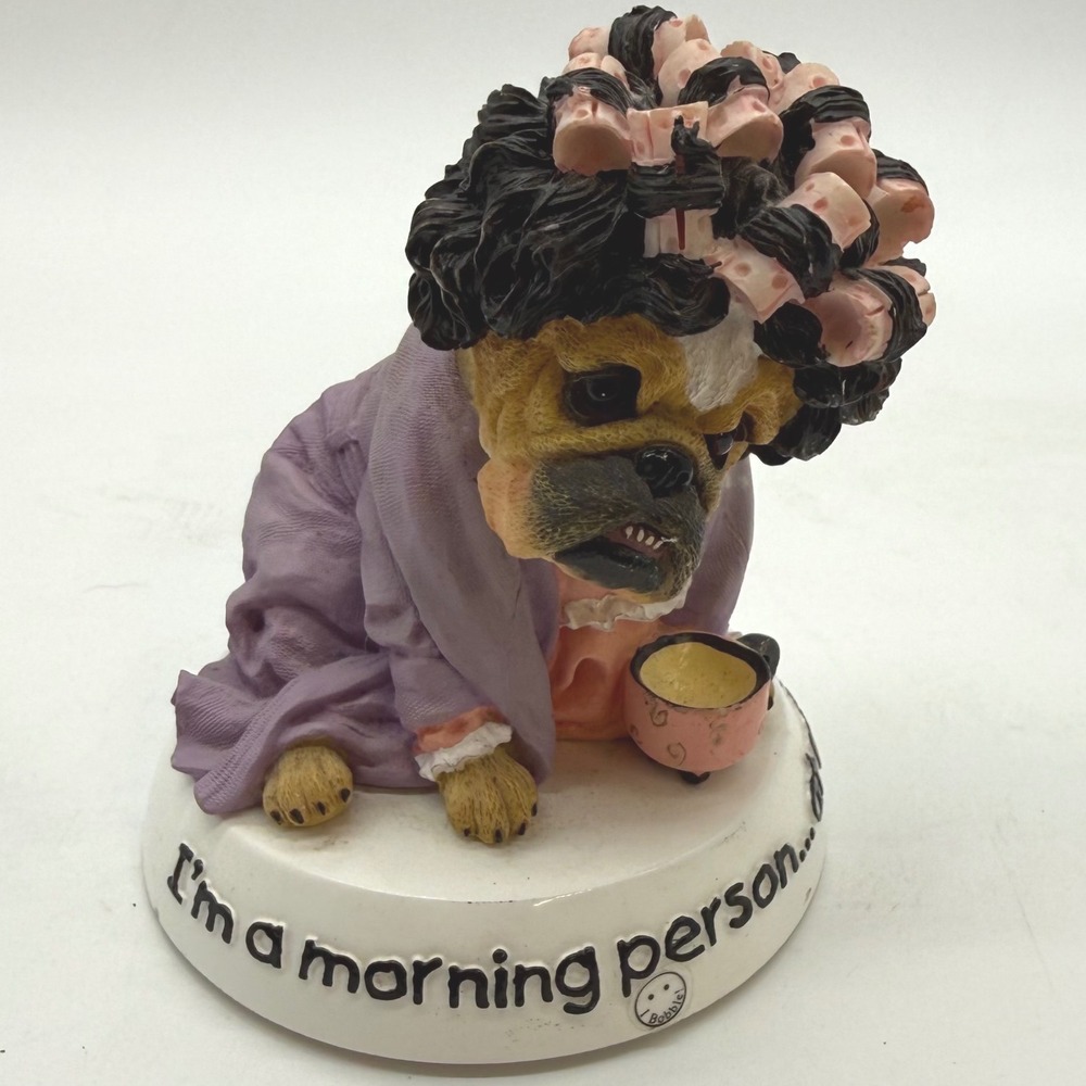 Zelda Wisdom Bulldog Bobblehead Im A Morning Person At Noon Figurine Purple Robe - Picture 2 of 12